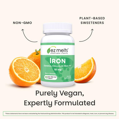 Waterless quick dissolving iron tablet for red blood cell support product display