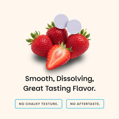 Vegan and non-GMO labels on EZ Melts supplement packaging