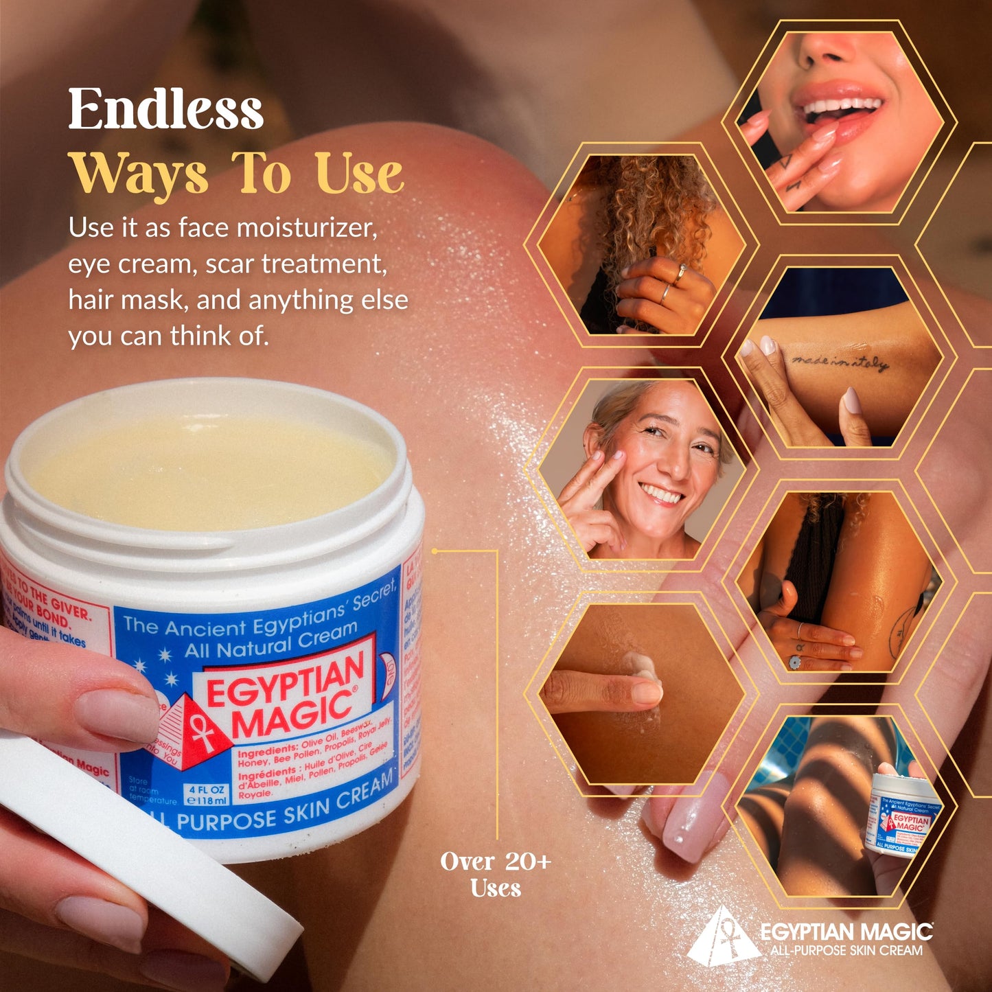 Egyptian Magic all natural moisturizing cream for scar treatment application tutorial