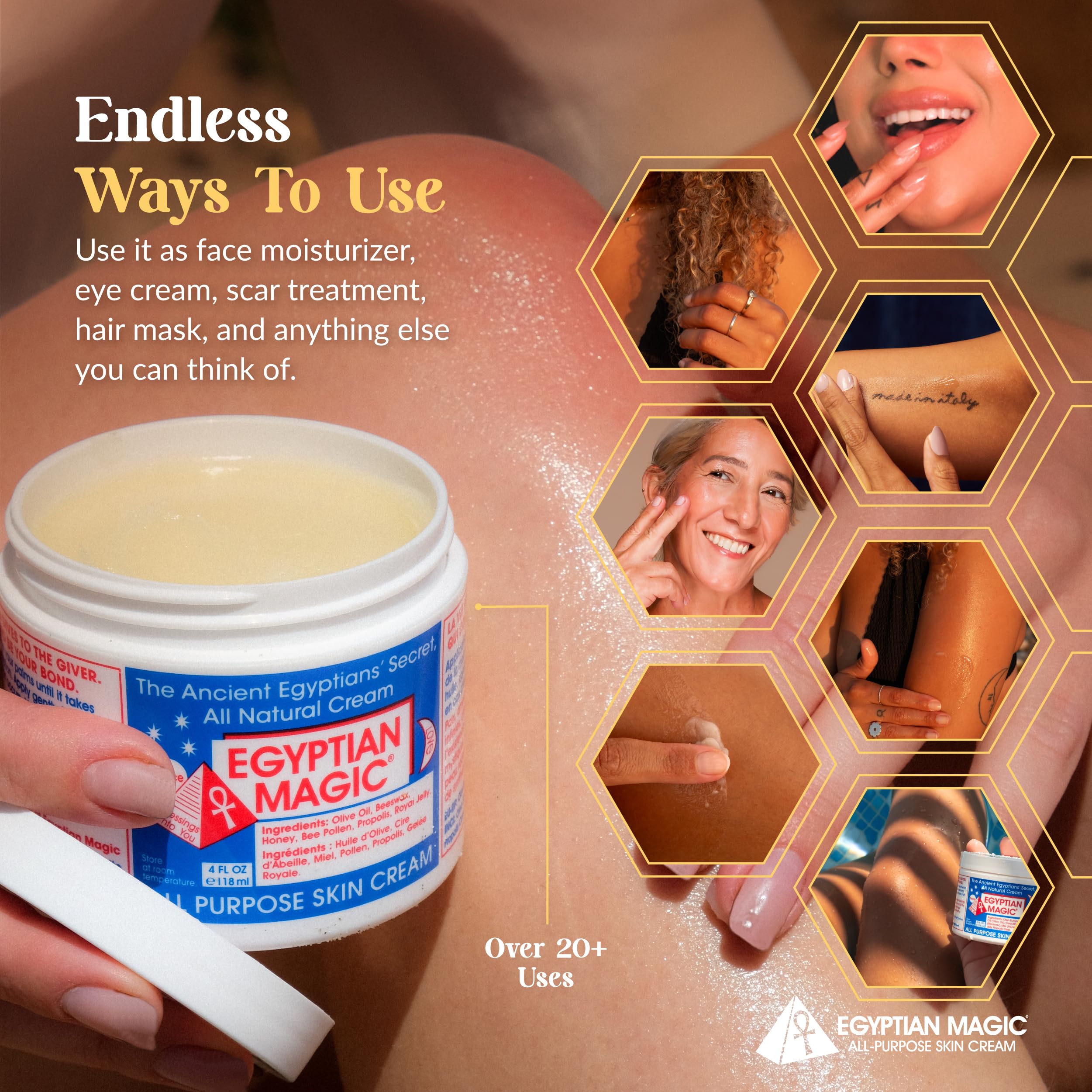 Egyptian Magic all natural moisturizing cream for scar treatment application tutorial