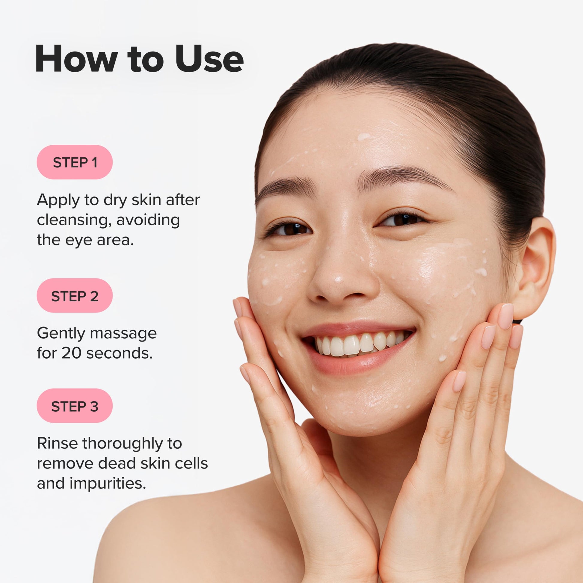 Natural cotton cellulose peeling gel rolling away skin impurities on hand.