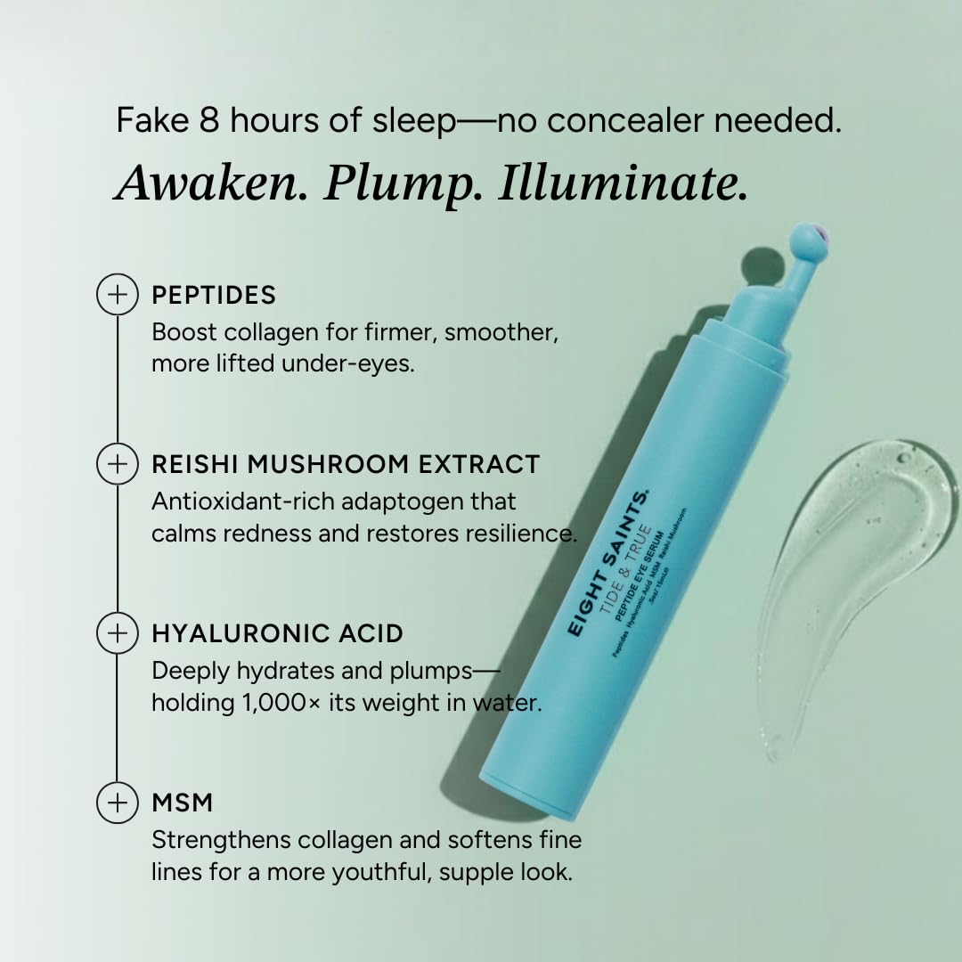 Eight Saints clean skincare eye serum for reducing dark circles and puffiness.