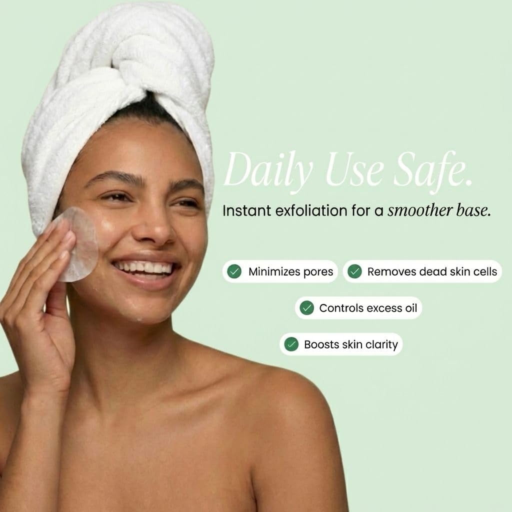 QUIA pore minimizing toner pads container standing upright against a white background