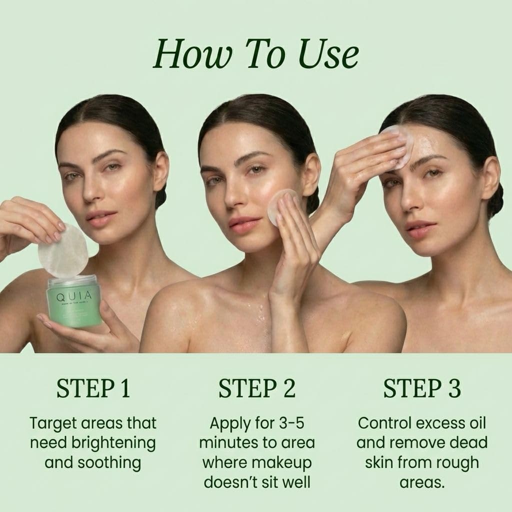 Quia beauty pore minimizer pads back side usage instructions
