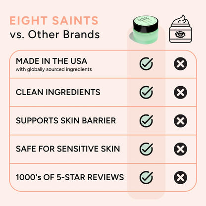 Eight Saints premium clean beauty eye cream cap removed showing formula