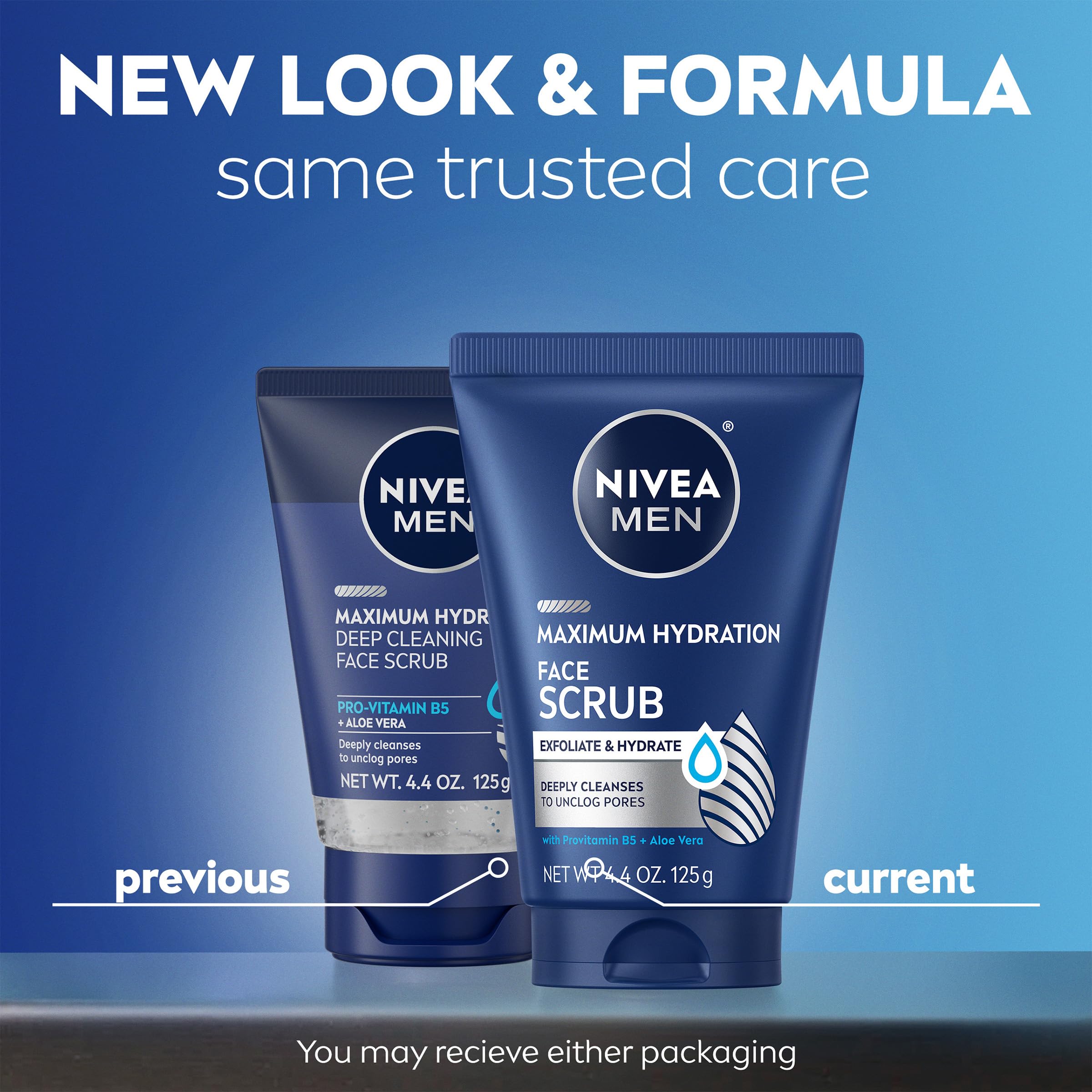 Nivea Men deep cleansing exfoliating face wash with Aloe Vera packaging