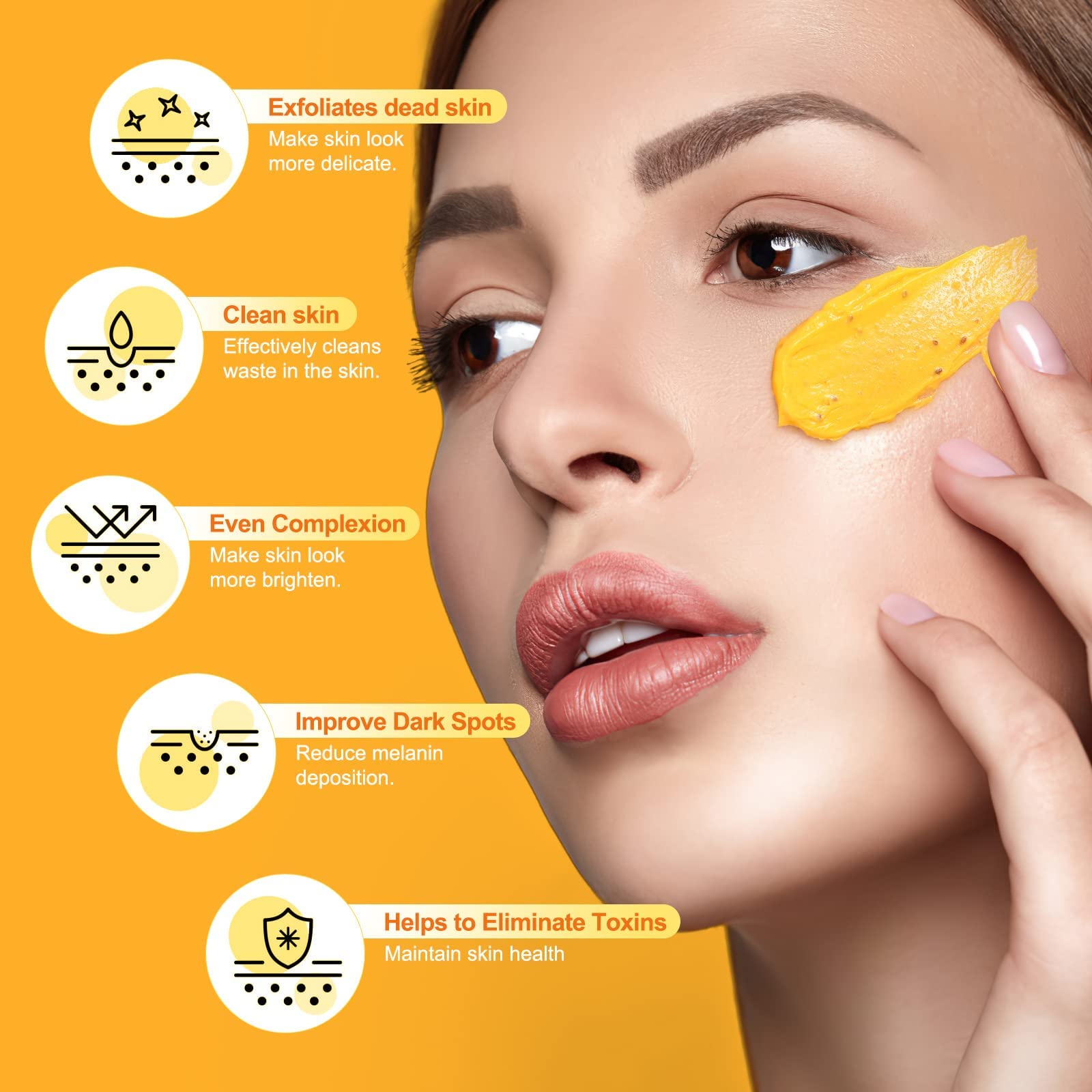 POP MODERN.C turmeric and vitamin C deep cleansing face scrub open packaging with hygienic application spatula.