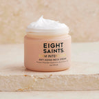 Eight Saints anti aging neck cream jar with ingredients label