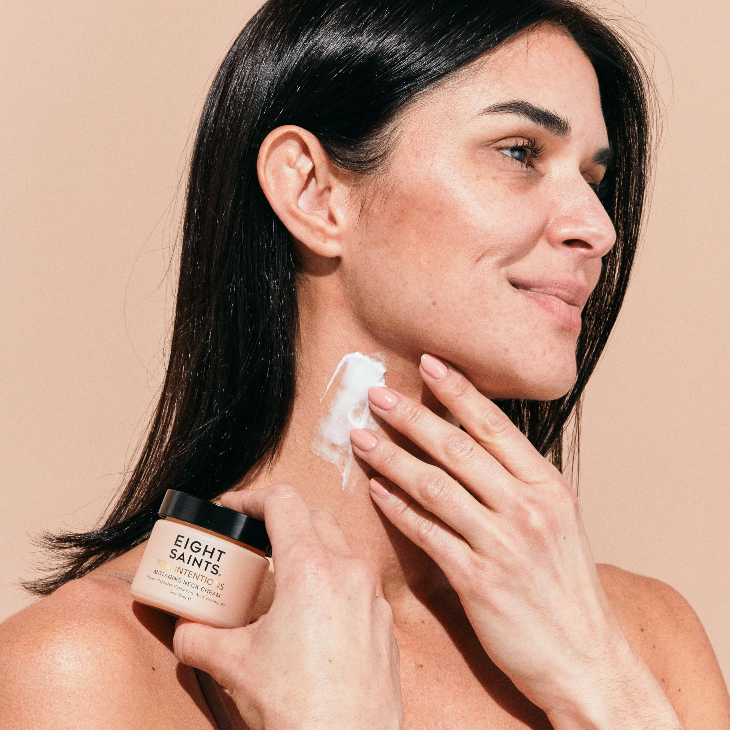 Texture shot of Eight Saints fragrance free neck cream for sensitive skin