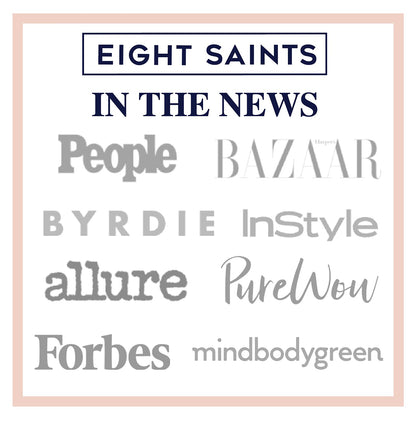 Authentic Eight Saints two ounce skincare exfoliator showing key ingredients list