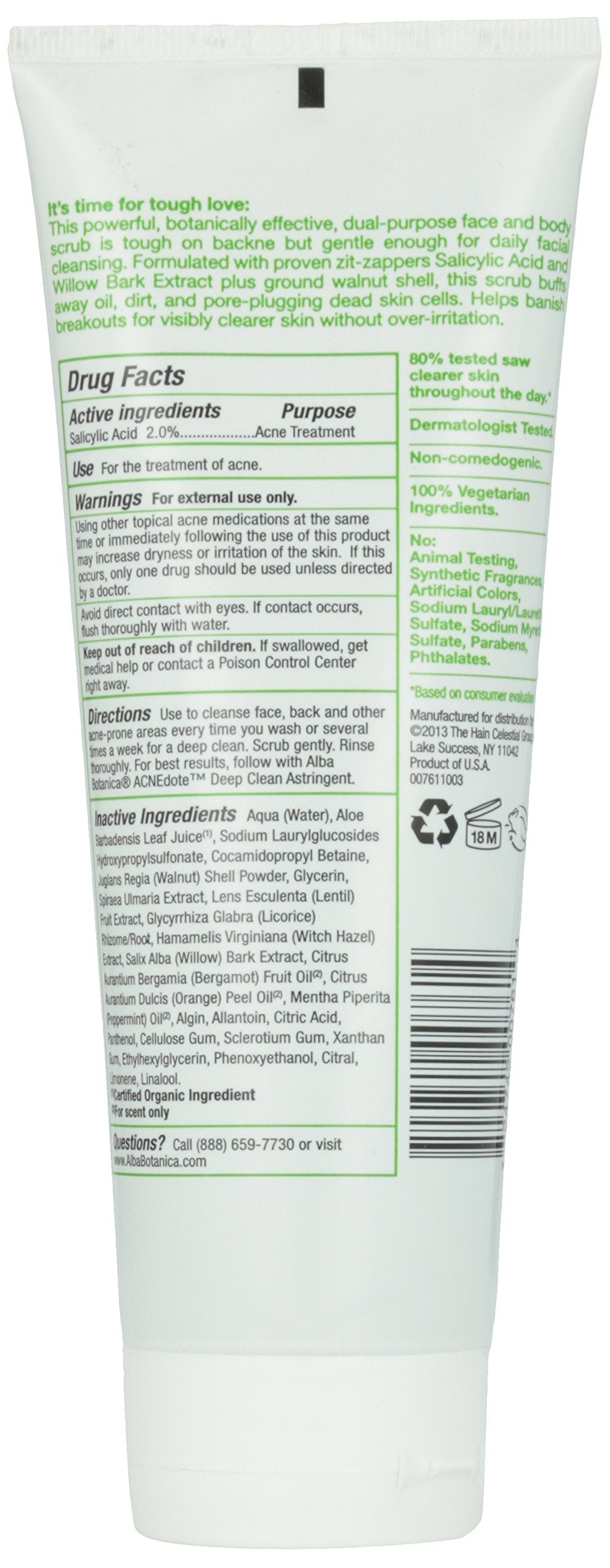 Texture shot of Alba Botanica blackhead treatment scrub with ground walnut shells.