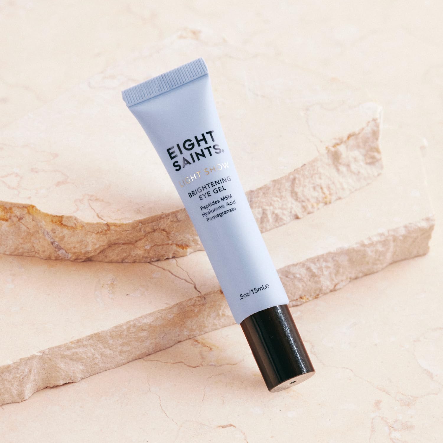Eight Saints cooling under eye gel packaging showing applicator tip