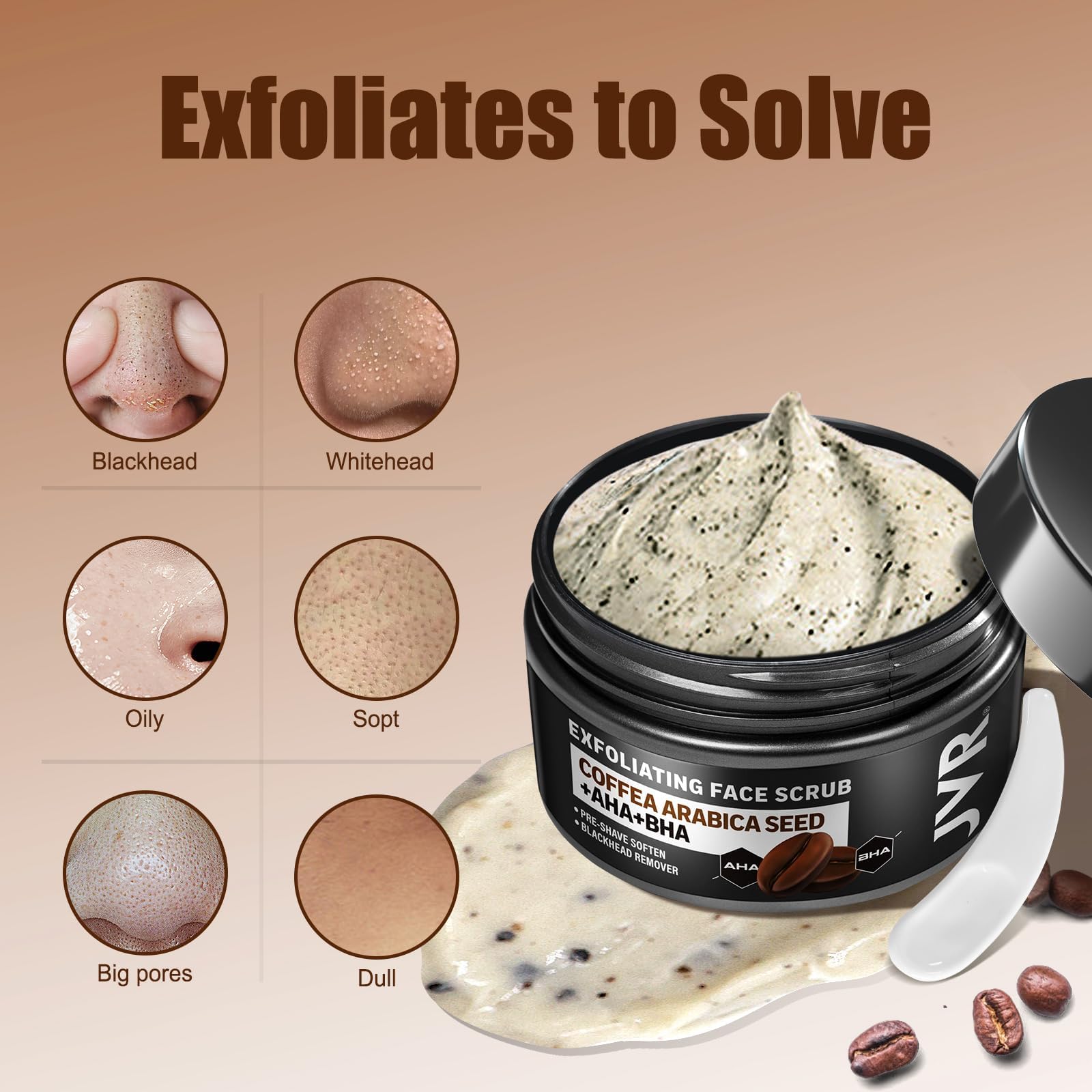 JVR blackhead removal gel scrub texture for deep pore cleansing