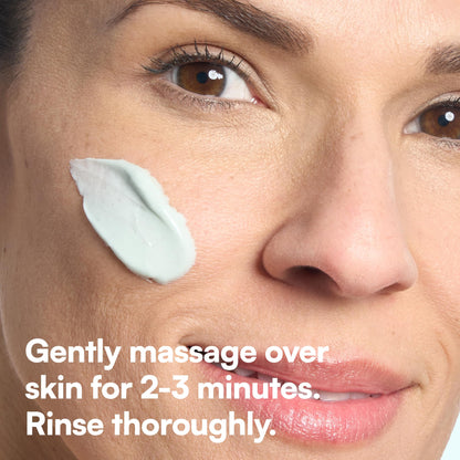 Applying Bliss Micro Magic scrub on damp skin for exfoliation
