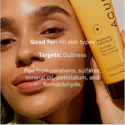 Acure brightening skincare daily exfoliator tube lid open