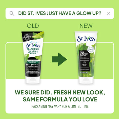 Moderate face exfoliator by St. Ives showing the Salicylic Acid acne treatment label.