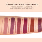 BestLand highly pigmented matte lip liners and lipsticks arranged to show the variety of nude shades.