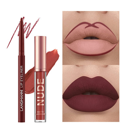 BestLand cruelty free non sticky liquid lipstick and lip liner pens close up view.