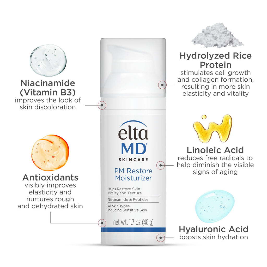 EltaMD PM Restore Night Cream cap removed view