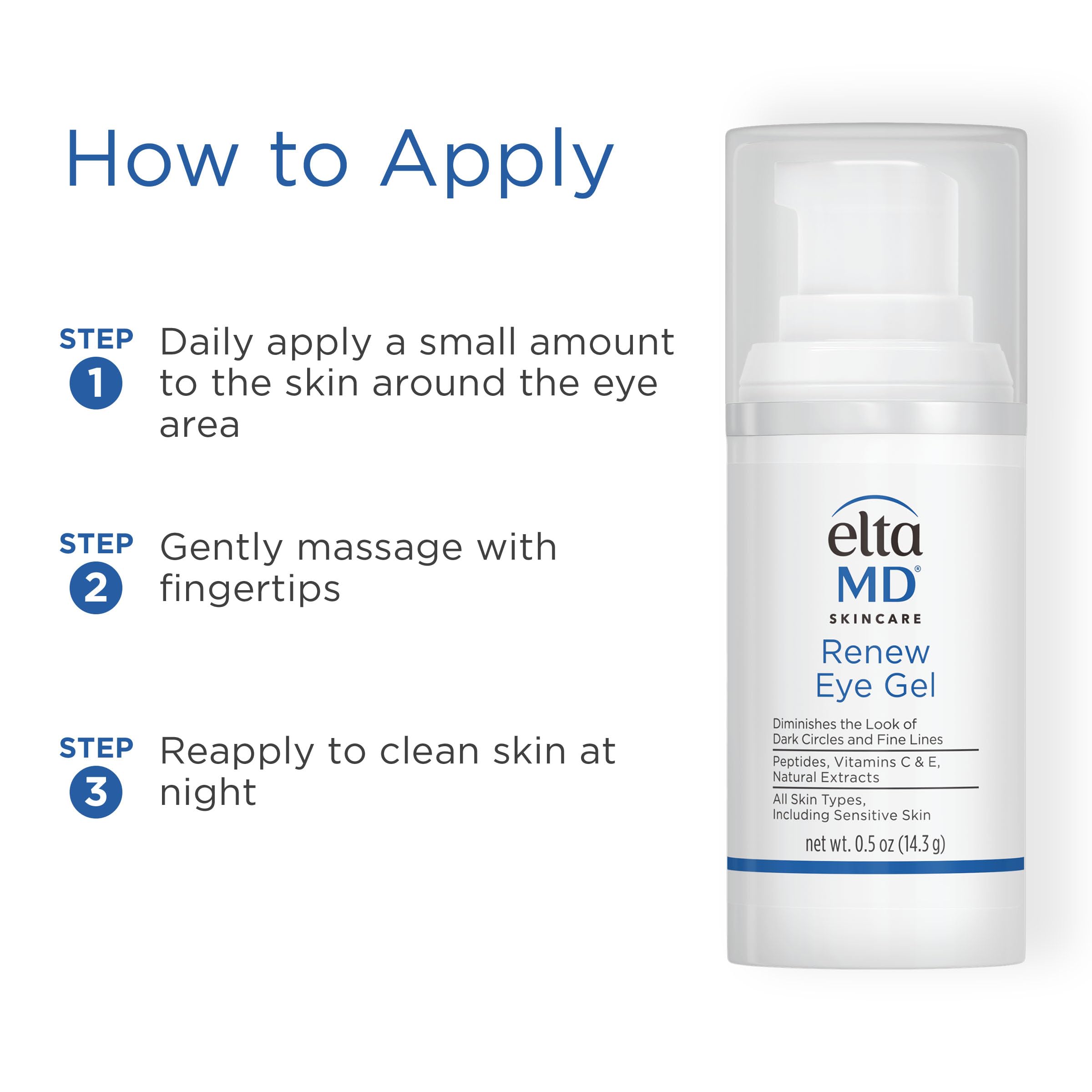 USA imported EltaMD under eye brightener gel for tired and swollen eyes