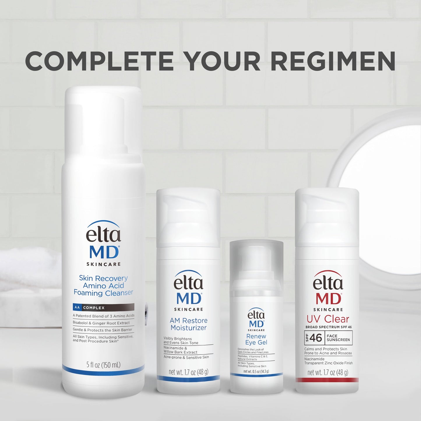 Dermatologist recommended EltaMD oil free eye gel bottle for unisex skincare
