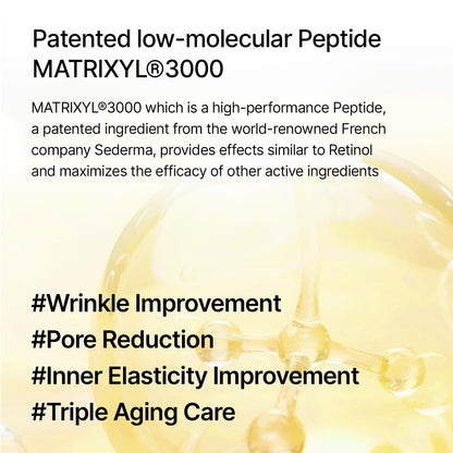 Night skincare serum by Celimax featuring Matrixyl three thousand for fine lines