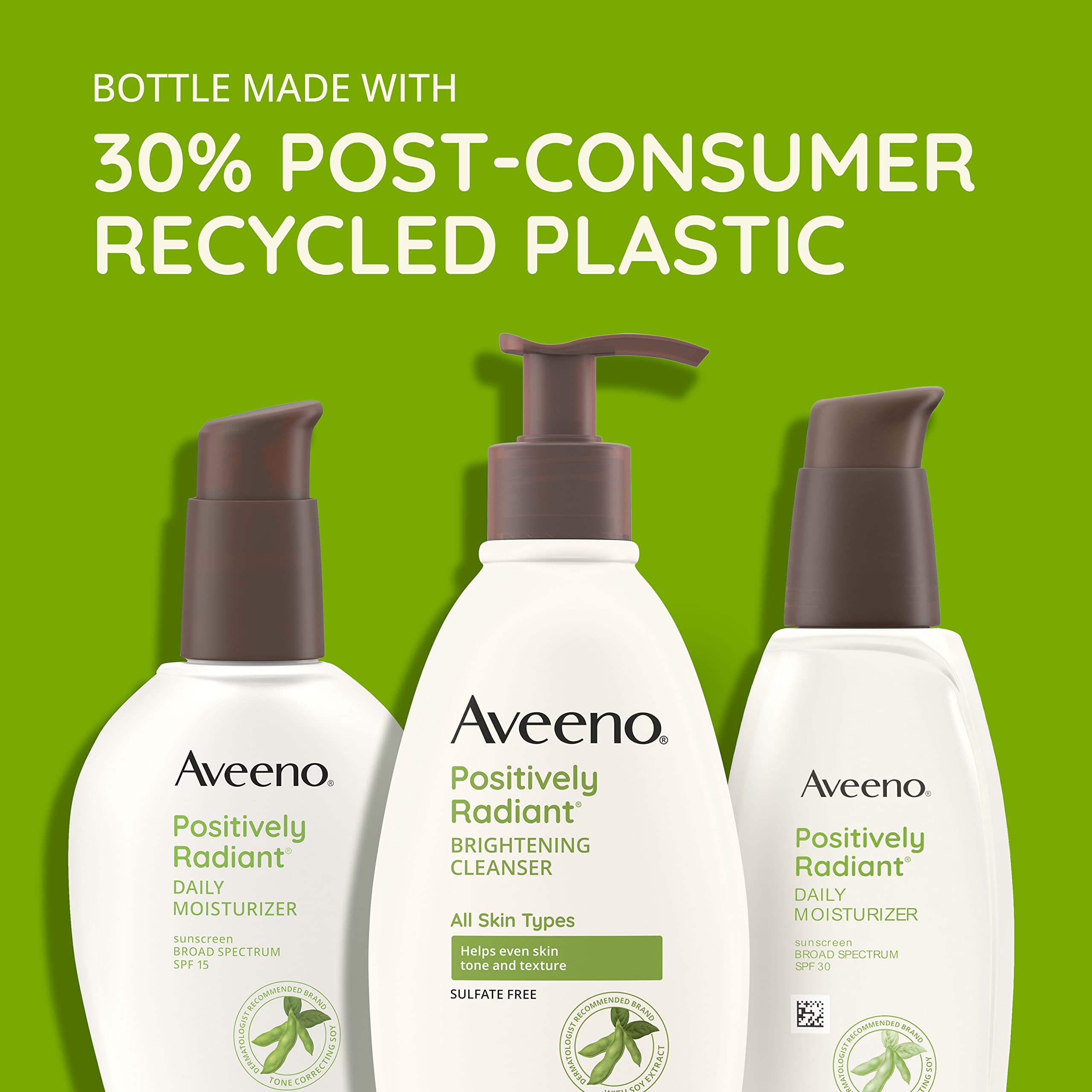 Back label of Aveeno daily face cream with SPF 15 sunscreen active ingredients and usage instructions