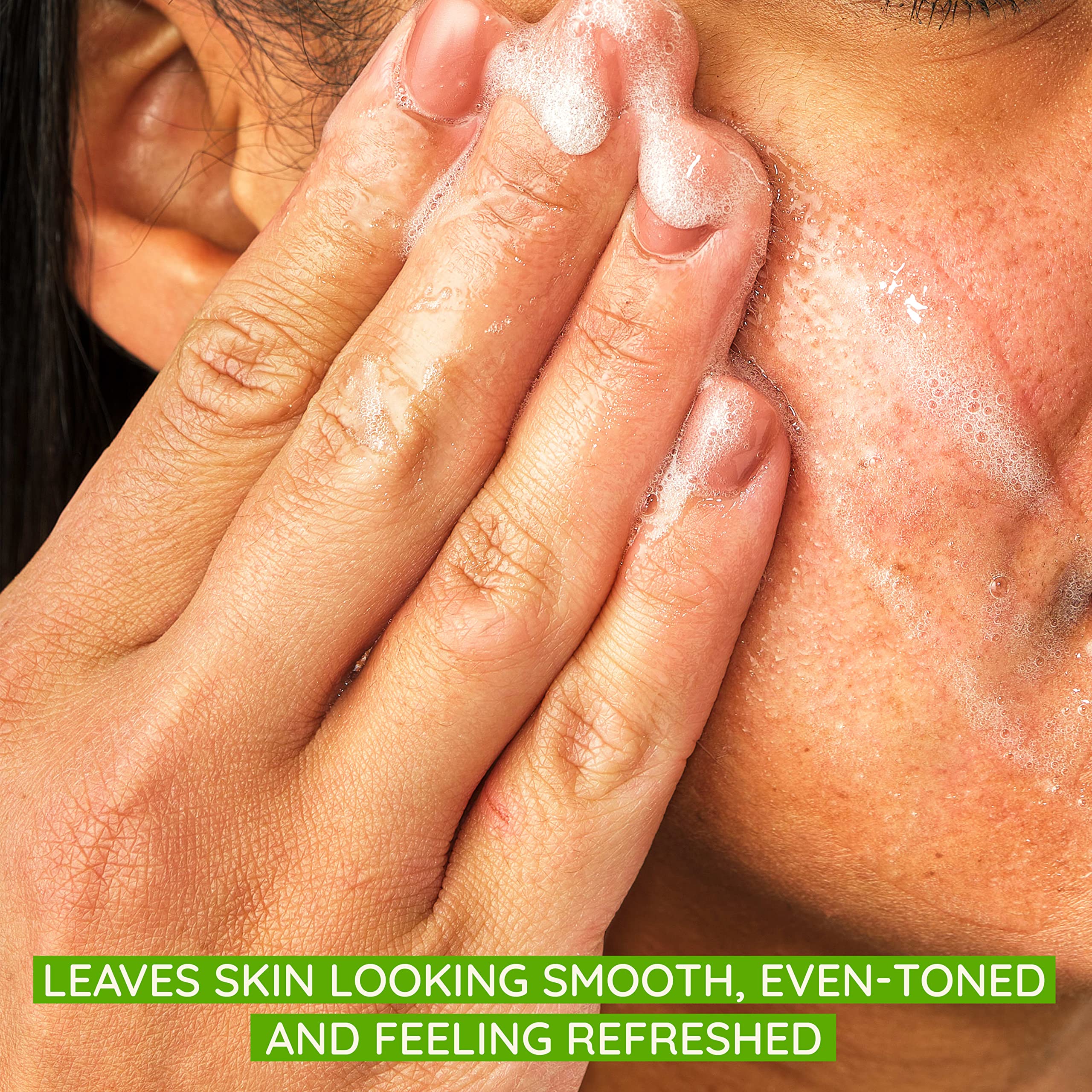 Aveeno exfoliating face wash tube showing ingredients and moisture rich soy extract benefits