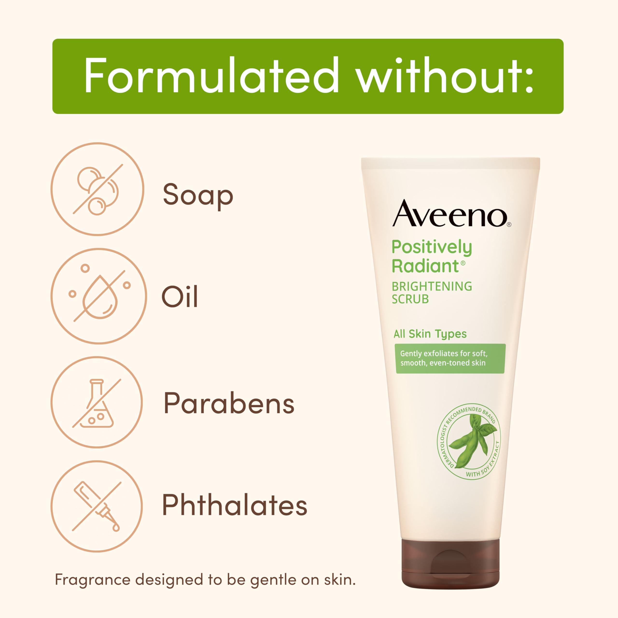 Back label of the imported Aveeno daily facial cleanser highlighting its hypoallergenic properties