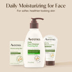 Aveeno 12 fluid ounces face wash bottle side angle