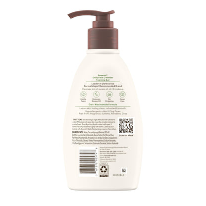 Authentic Aveeno daily foaming gel facial wash bottle display