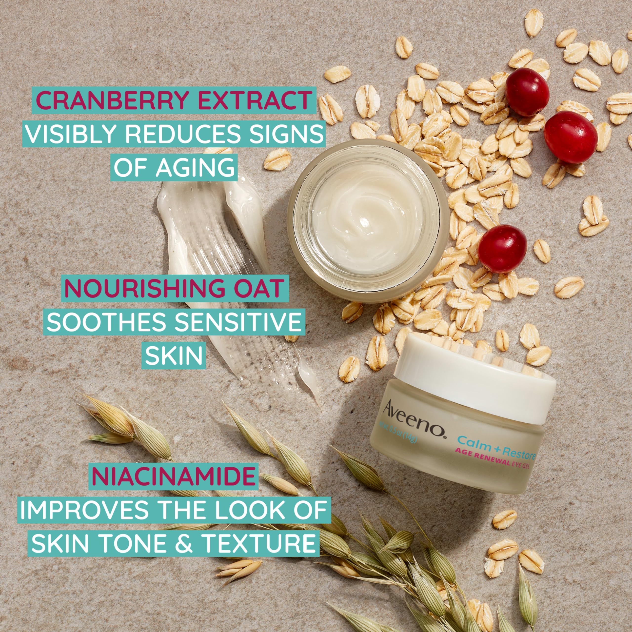 Dermatologist recommended Aveeno age renewal eye treatment for wrinkles