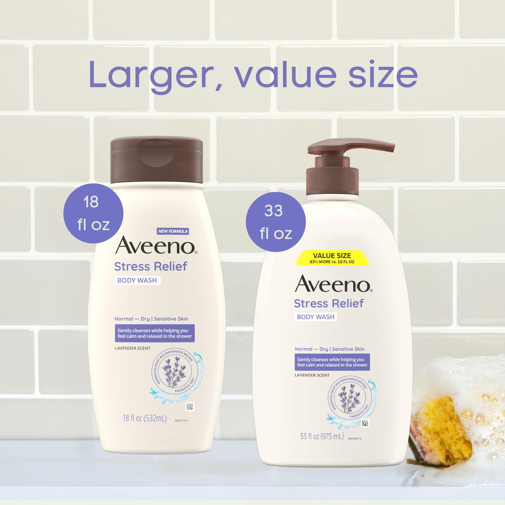 Aveeno body wash size comparison 33 fluid ounce