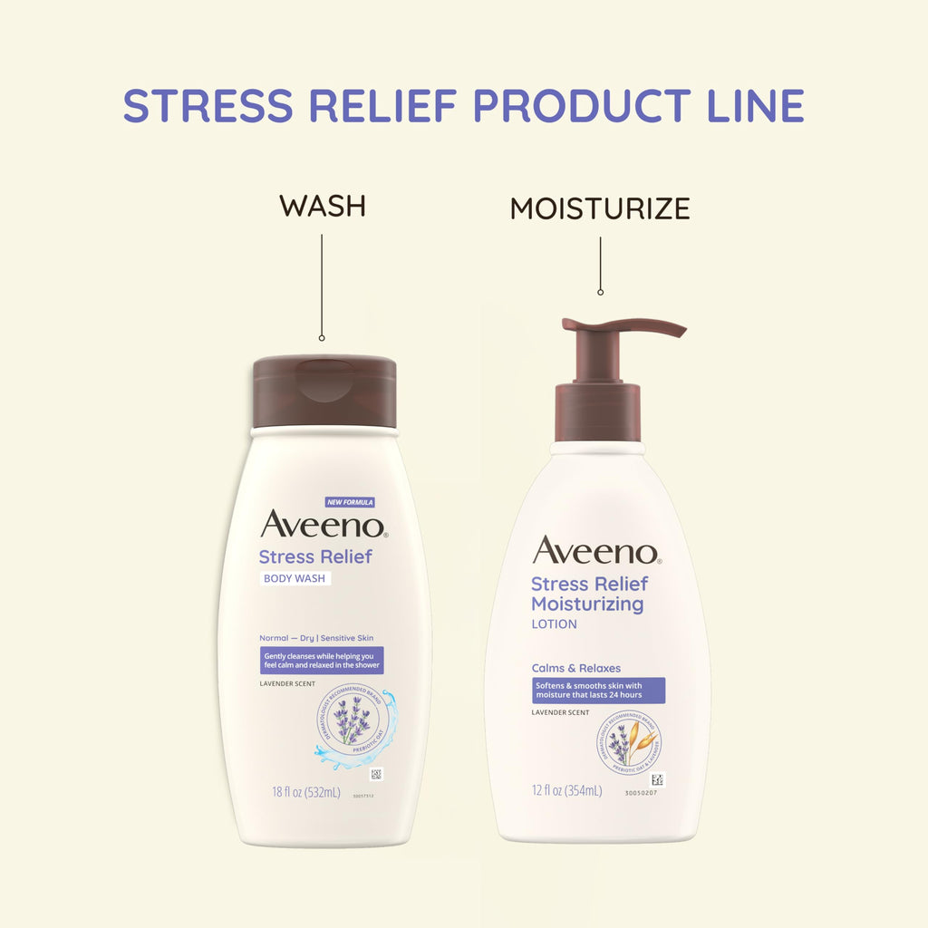 Aveeno stress relief body wash lifestyle shower setting