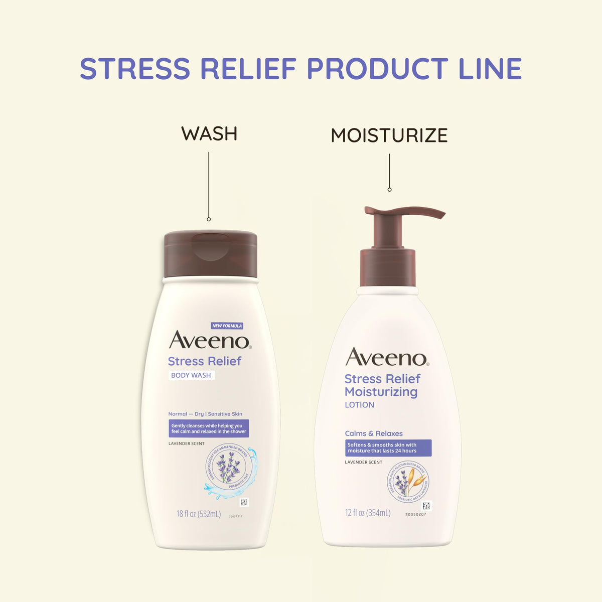 Aveeno stress relief body wash lifestyle shower setting