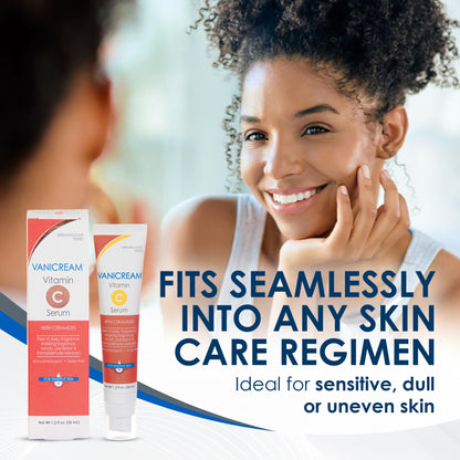 Milky lightweight Vitamin C serum texture by Vanicream being dispensed