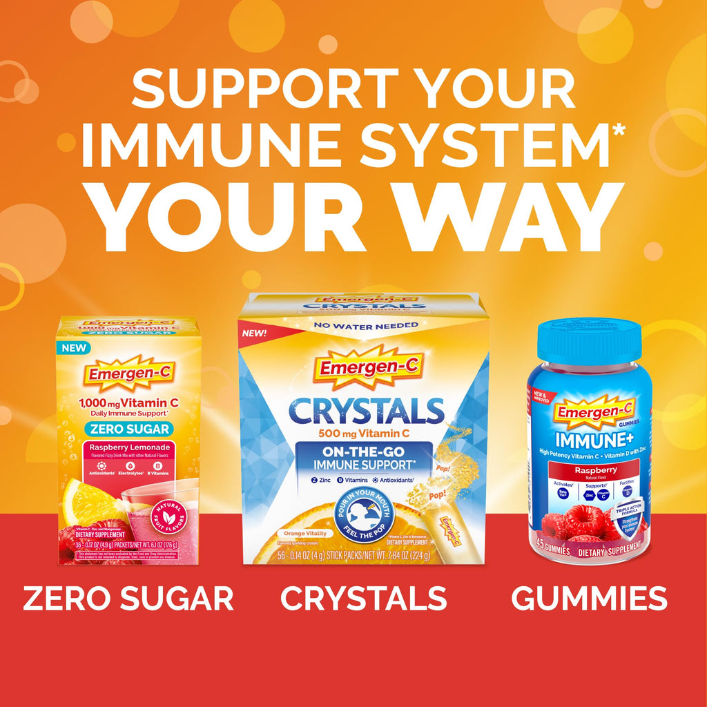 Close up of Emergen-C natural botanical antioxidant dietary supplement chewable gummies.