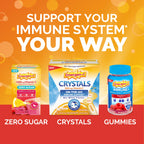 Close up of Emergen-C natural botanical antioxidant dietary supplement chewable gummies.