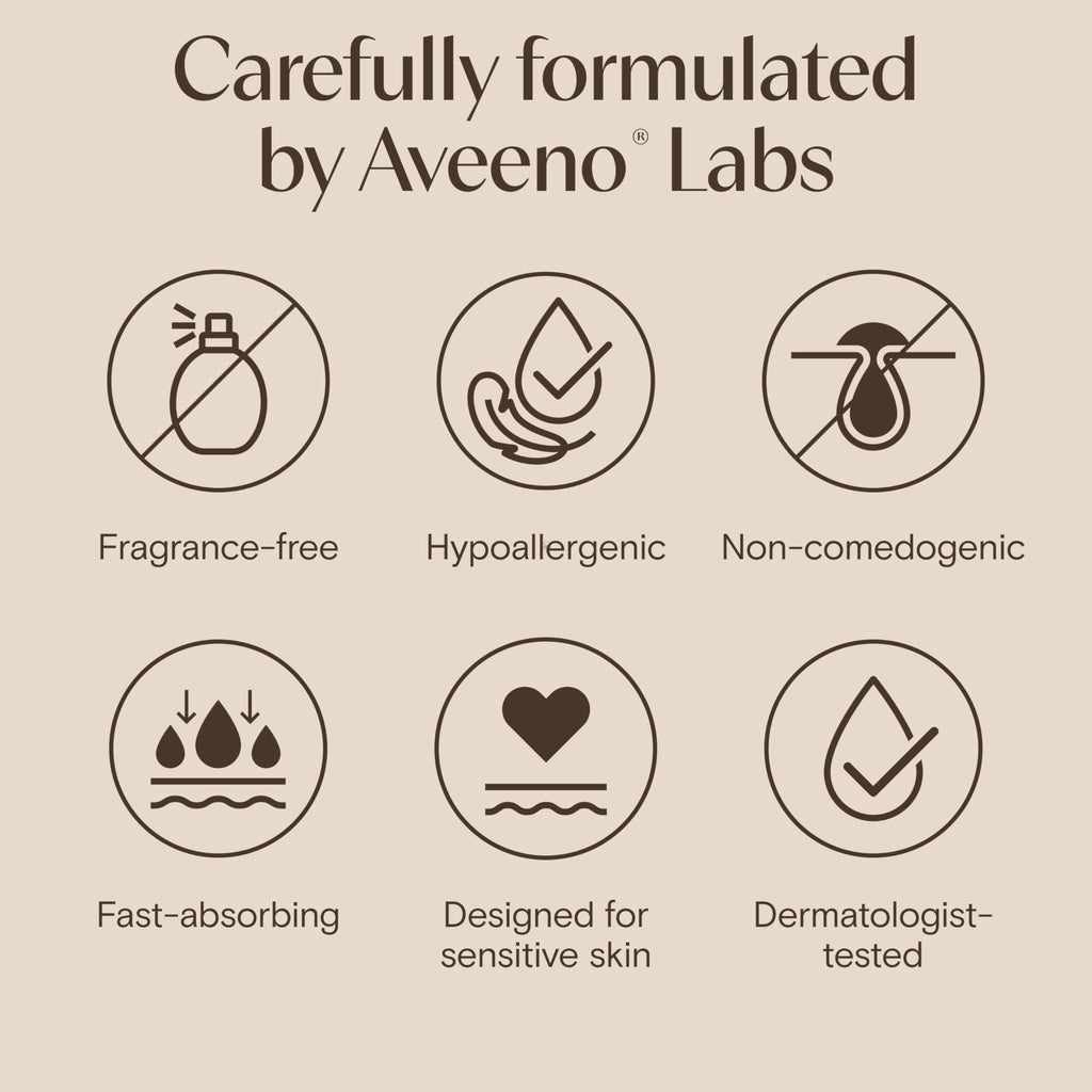Side profile of the Aveeno sensitive skin moisturizer box and bottles