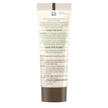 Complete two piece Aveeno sensitive skin hydration kit arranged for retail presentation