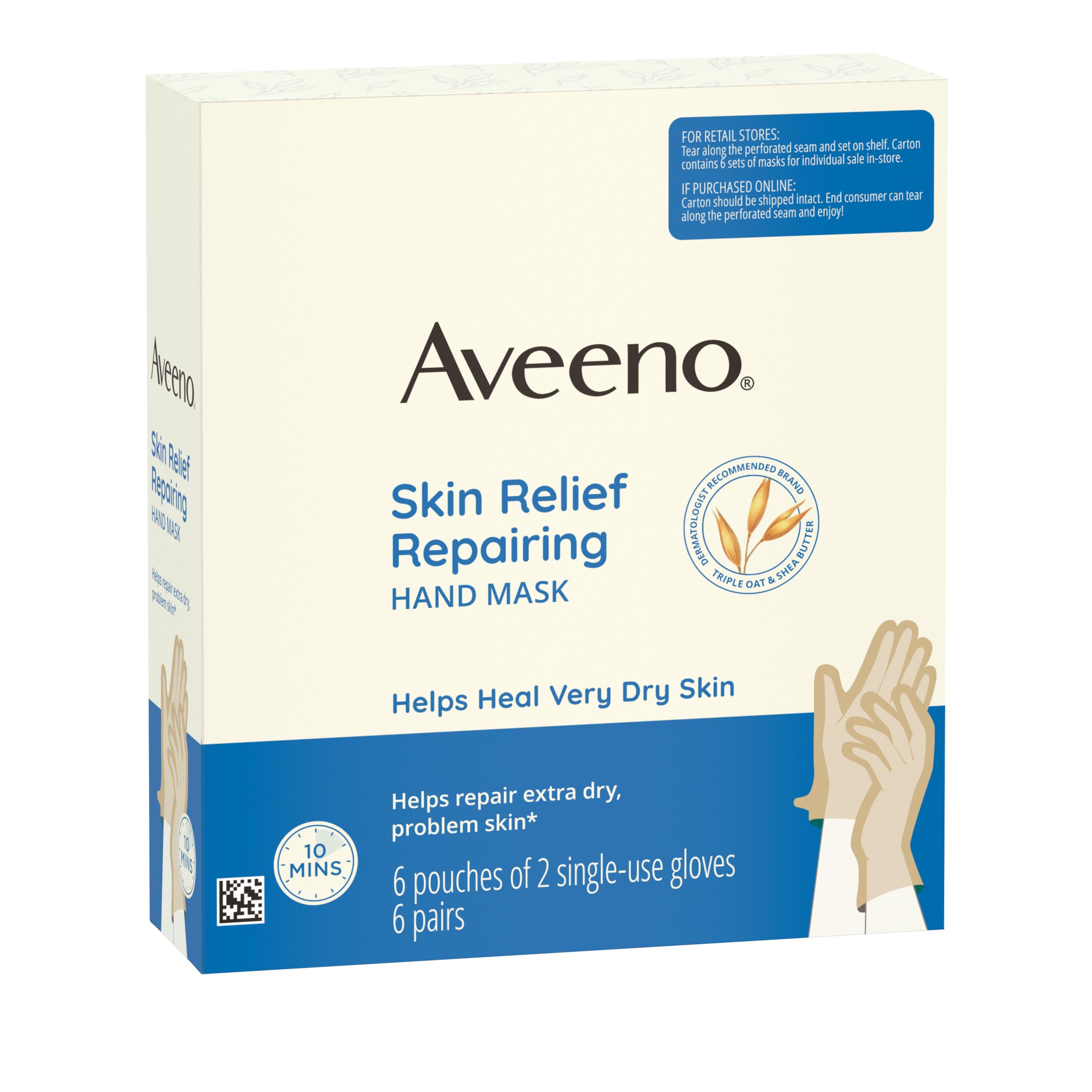 Close up of Aveeno hand mask texture and moisturizing formula
