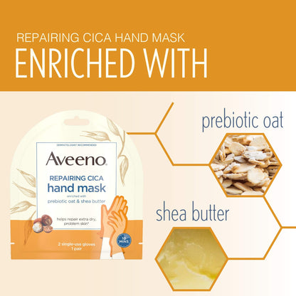 Aveeno prebiotic oat and shea butter skin relief glove treatment for intense hydration