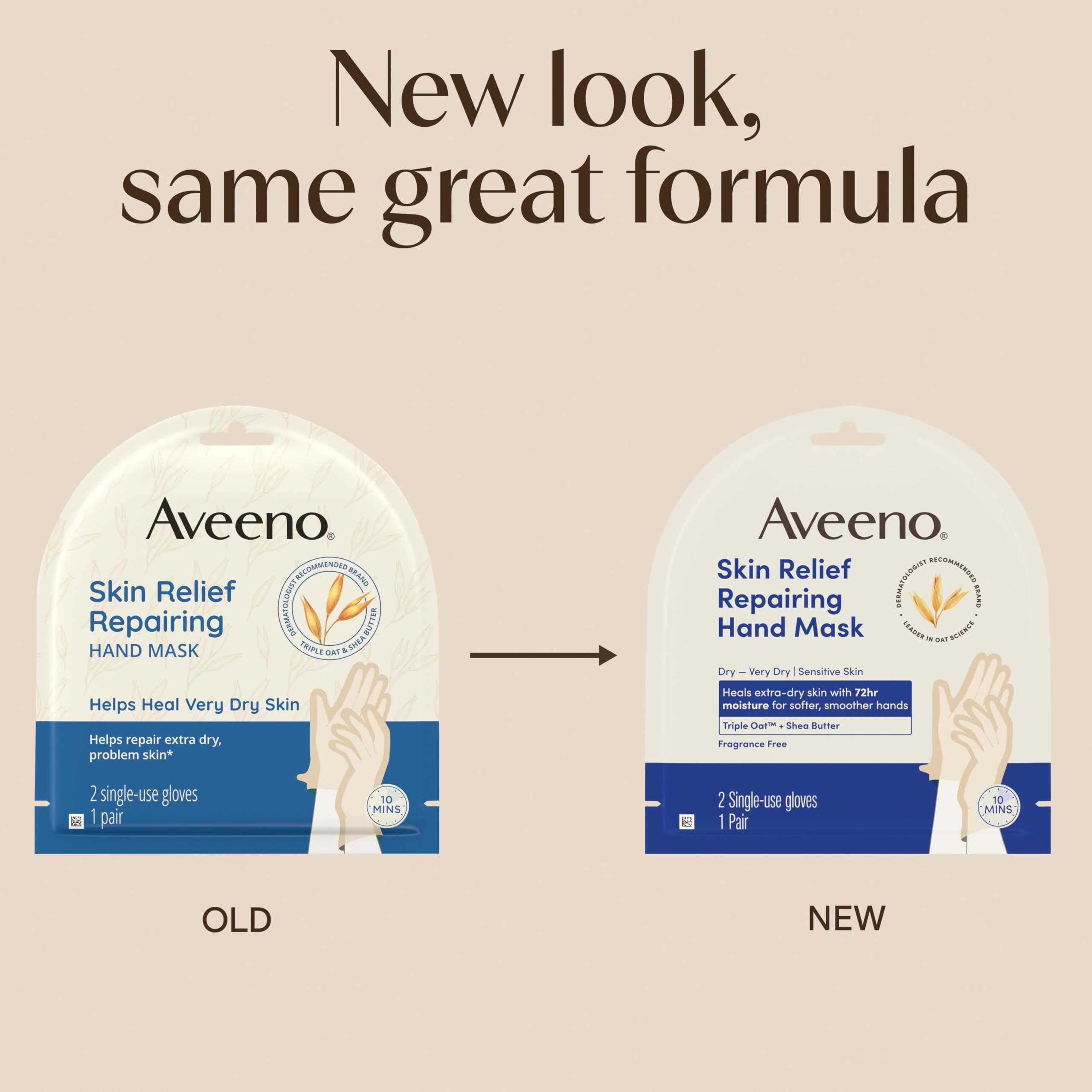 Aveeno moisturizing hand mask gloves in use
