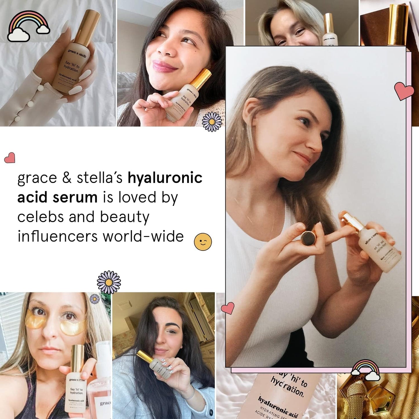 Grace & Stella fine line reducing face serum premium dropper bottle presentation