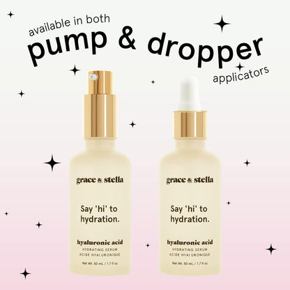 Grace & Stella imported lightweight non sticky hydrating serum close up details