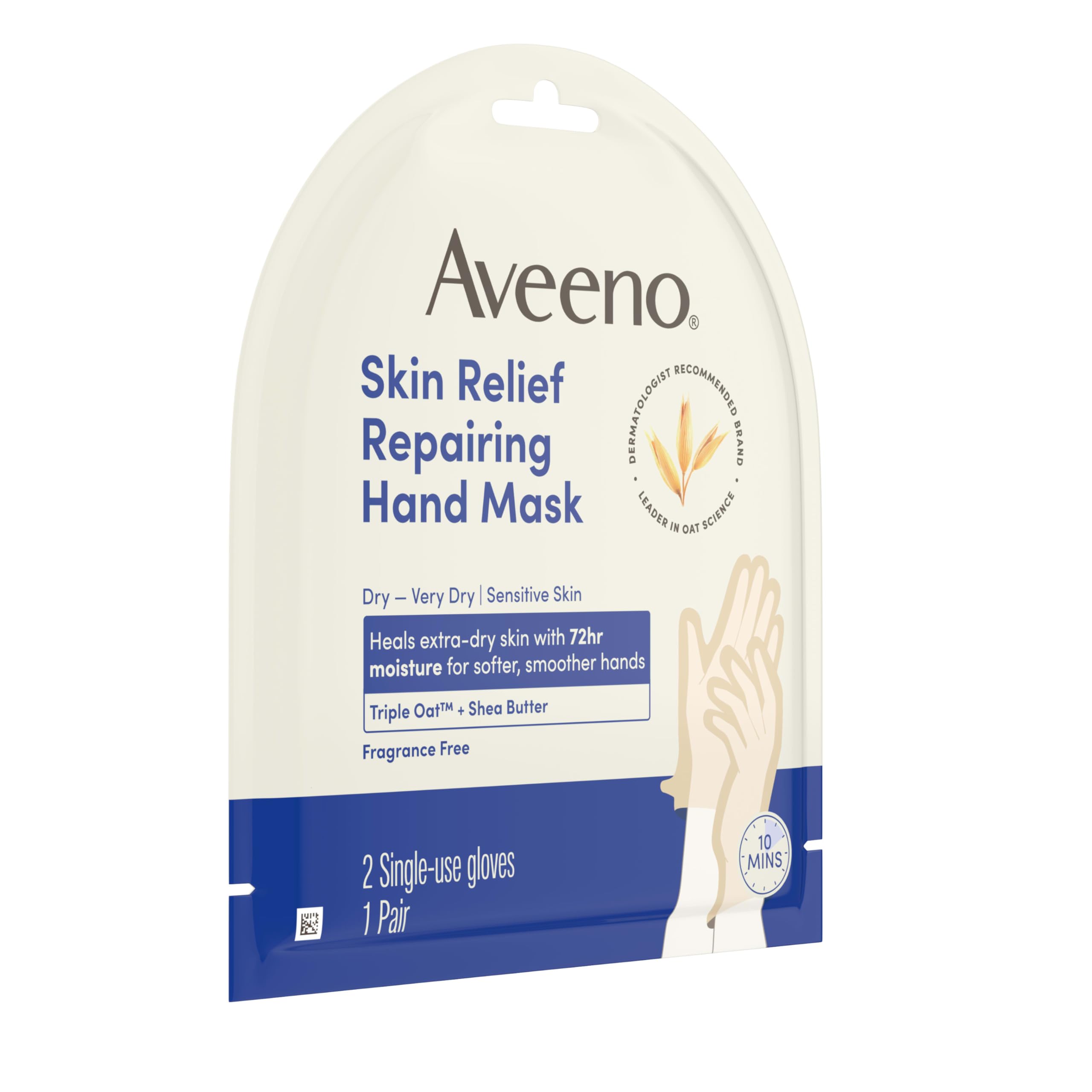 Close up of Aveeno repairing hand mask texture