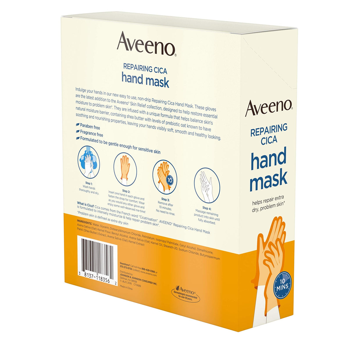 Authentic USA imported Aveeno hand mask retail box