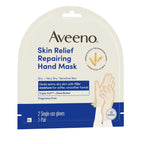 Instructions printed on Aveeno Skin Relief hand mask pouch