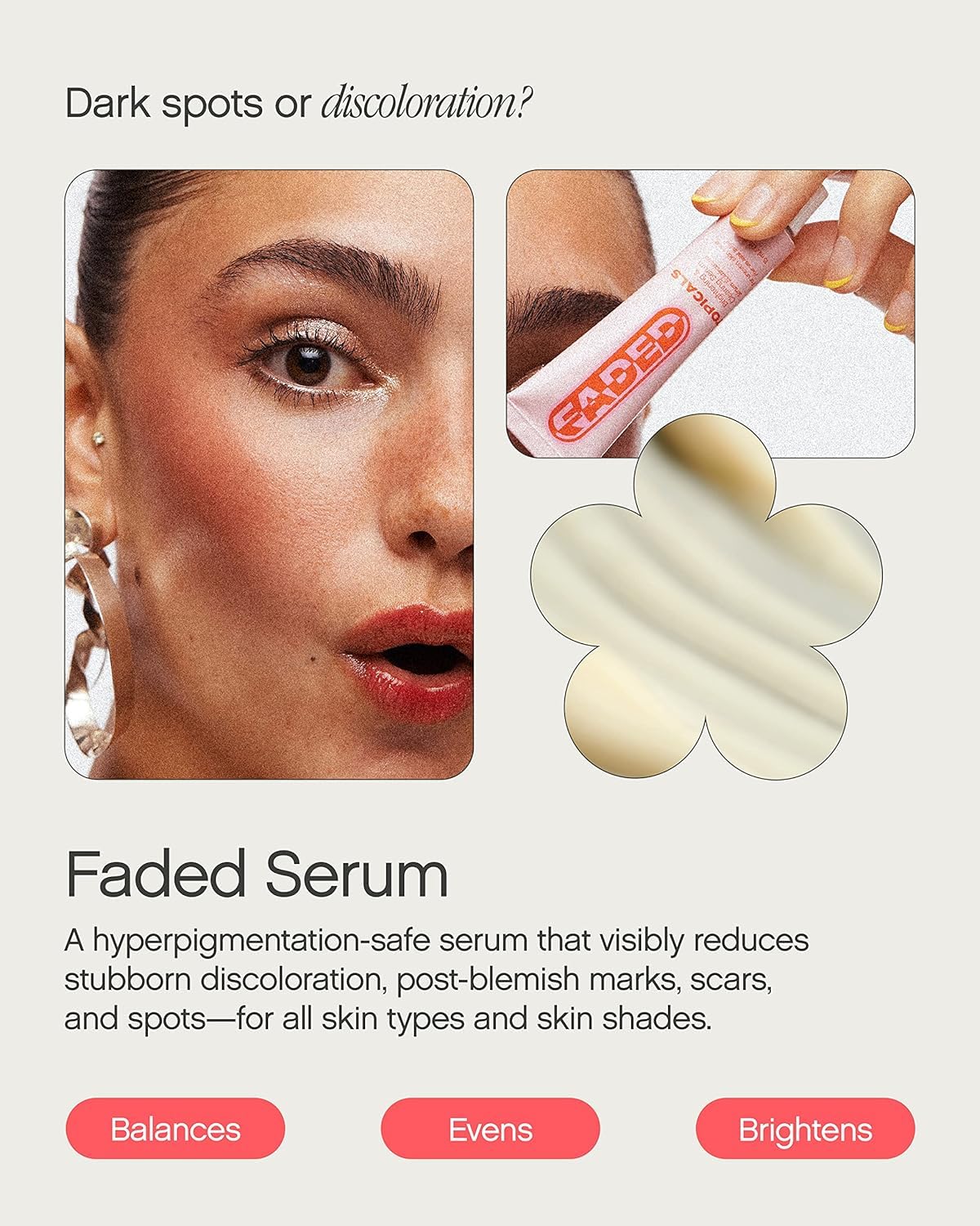 Topicals Faded serum 15 ml packaging targeting post-blemish scars and skin discoloration.