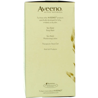Aveeno oatmeal bath packets arranged next to the outer packaging highlighting fragrance free claim.
